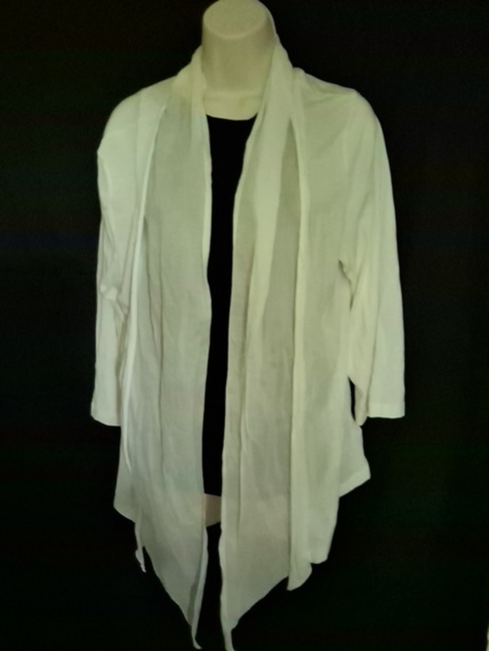 Chico's White Open-Front Draped Tunic